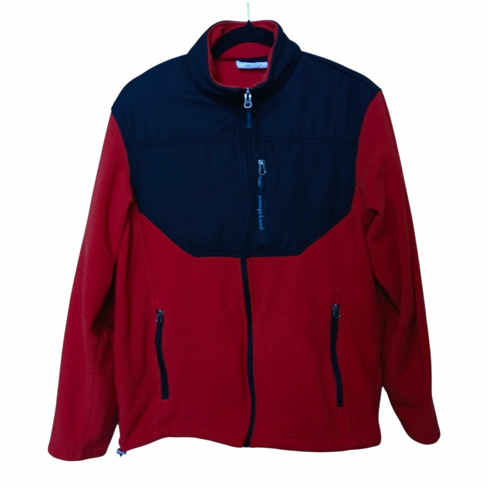 Champion Arctic Fleece Jacket Mens Small S Full Zip Colorblock Red Black Outdoor